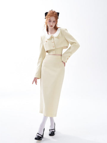 Yipinpay Autumn 3 Piece Dress Set Solid Korean Suit Slim Strap Vest + Long Sleeve Crop Tops + Casual Elegant Midi Skirt Woman Chic